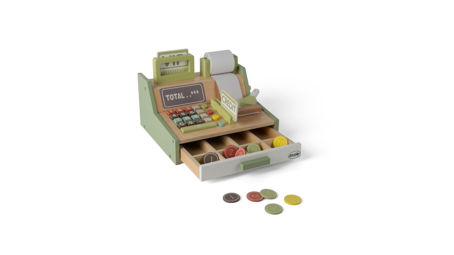 Kaufladenkkasse Holz Geschenkbox 17 Teile